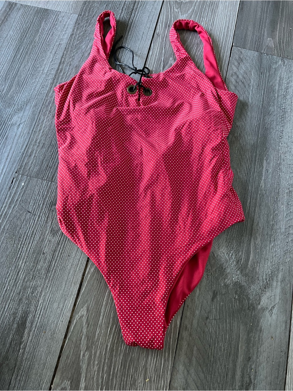 Roxy Red Polka Dot One-Piece Swimsuit
